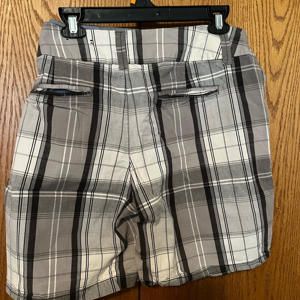 Faded Glory Flat Front Gray and Black Shorts - Picture 2 of 3